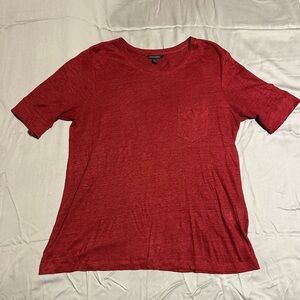 100% linen burgundy Banana Republic top
